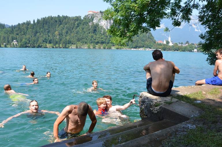 Swimming in Lake Bled