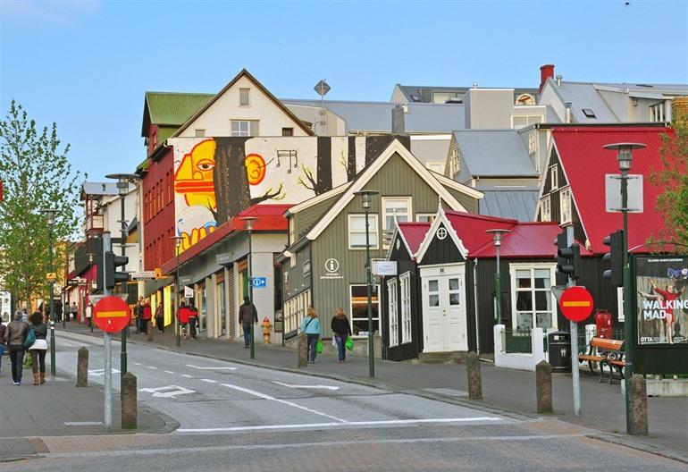 The bright coloured houses Reykjavik