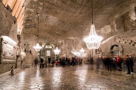 Visitors salt mine