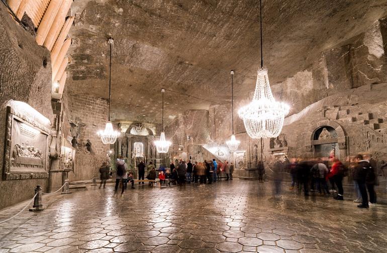 Visitors salt mine