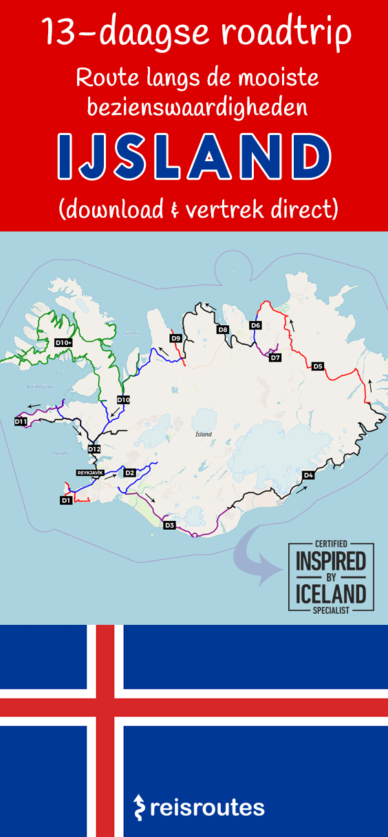 Pinterest Road Trip Iceland (13 days): planned route + itinerary + map